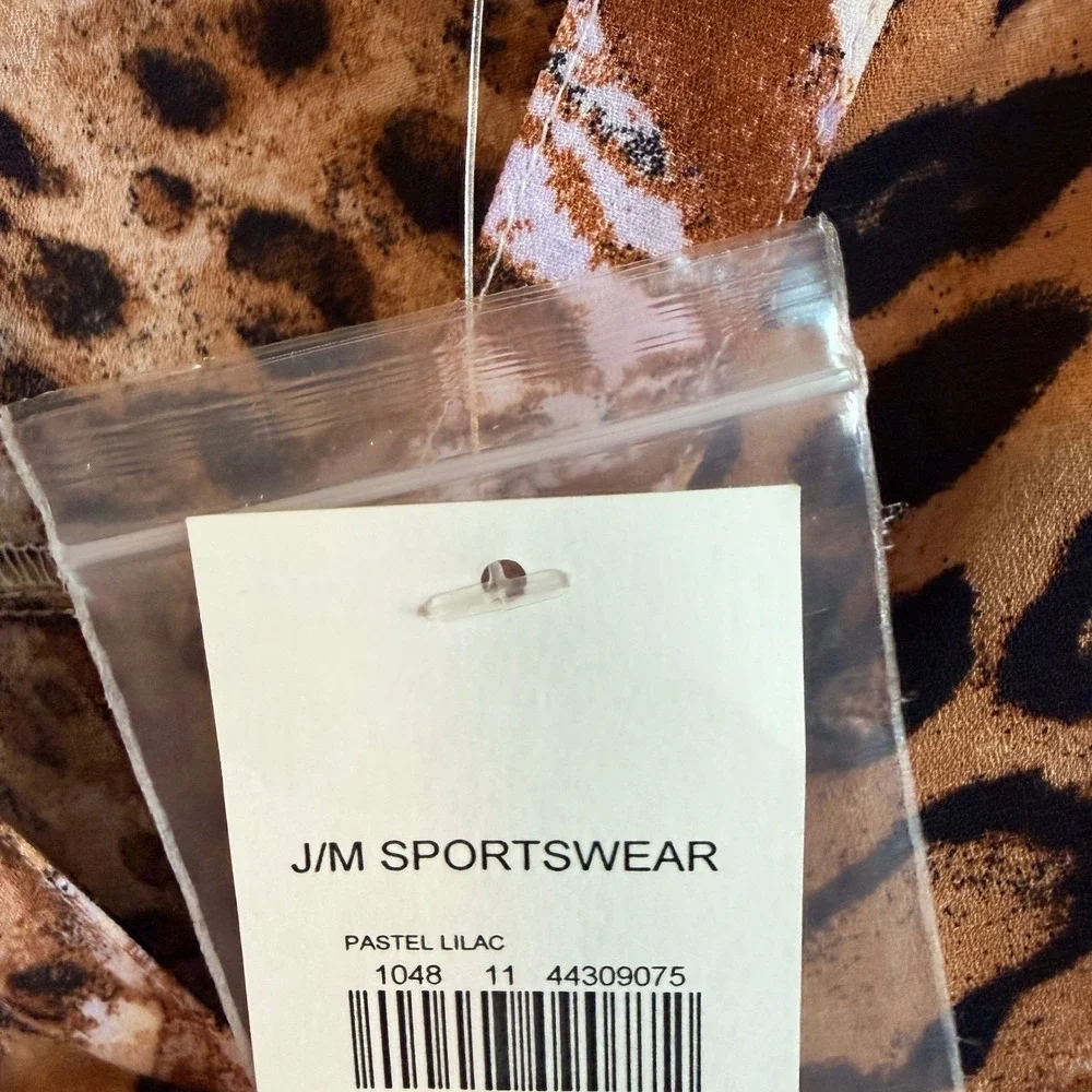 NEW J/M Sportswear Fits Medium Fall Colors‎ Animal Print Tunic Top Brown Tan